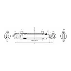 VERIN 40X20X550 AVEC FIXATIONS Prix Bas